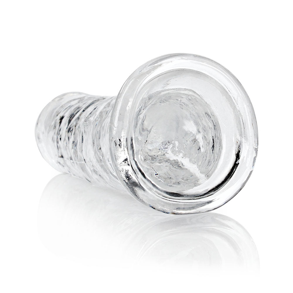 RealRock Crystal Clear Straight 8 in. Dildo Without Balls Clear