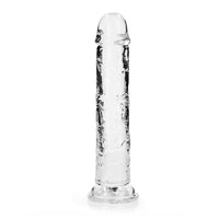 RealRock Crystal Clear Straight 9 in. Dildo Without Balls Clear