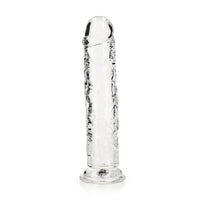 RealRock Crystal Clear Straight 9 in. Dildo Without Balls Clear