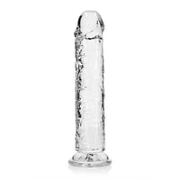 RealRock Crystal Clear Straight 10 in. Dildo Without Balls Clear