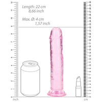 RealRock Crystal Clear Straight 8 in. Dildo Without Balls Pink