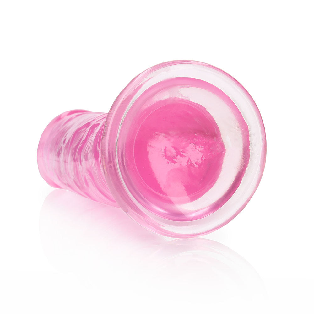 RealRock Crystal Clear Straight 11 in. Dildo Without Balls Pink