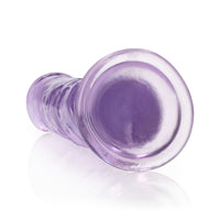 RealRock Crystal Clear Straight 9 in. Dildo Without Balls Purple