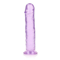 RealRock Crystal Clear Straight 11 in. Dildo Without Balls Purple