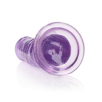 RealRock Crystal Clear Straight 11 in. Dildo Without Balls Purple