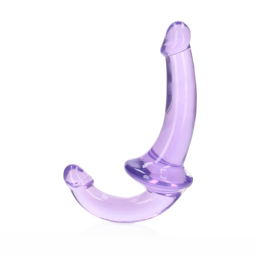 RealRock Crystal Clear 6 in. Strapless Strap-On Dildo Purple