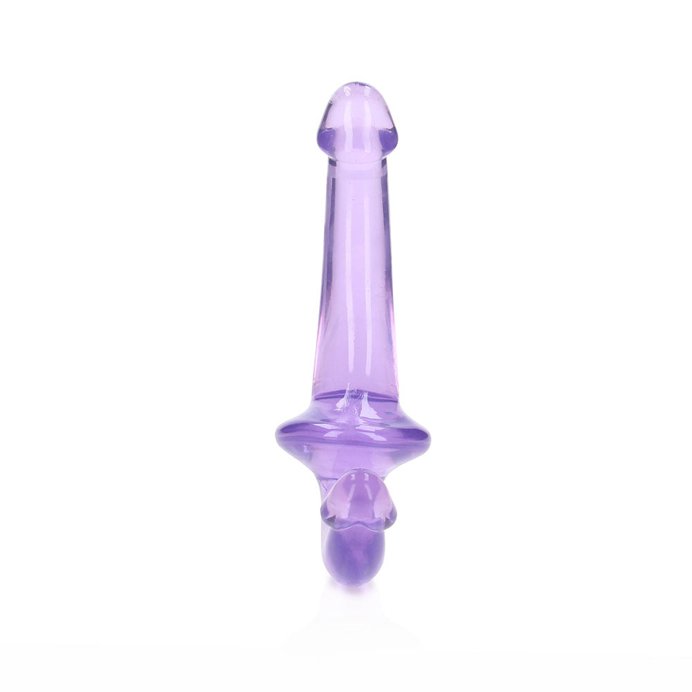 RealRock Crystal Clear 6 in. Strapless Strap-On Dildo Purple