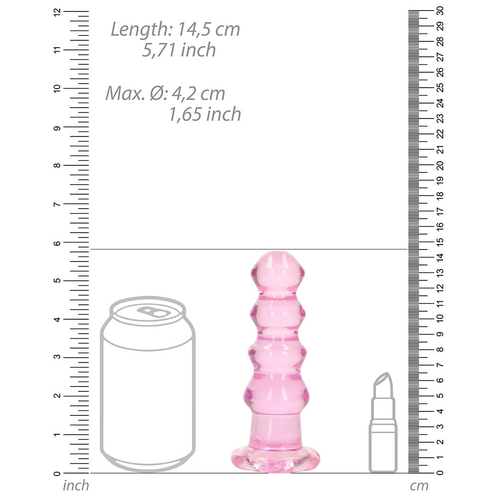 RealRock Crystal Clear Curvy 5.5 in. Dildo/Plug Pink