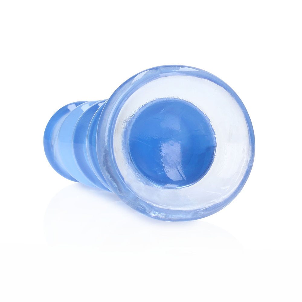 RealRock Crystal Clear Curvy 5.5 in. Dildo/Plug Blue