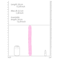 RealRock Crystal Clear Double Dong 13 in. Dual-Ended Dildo Pink