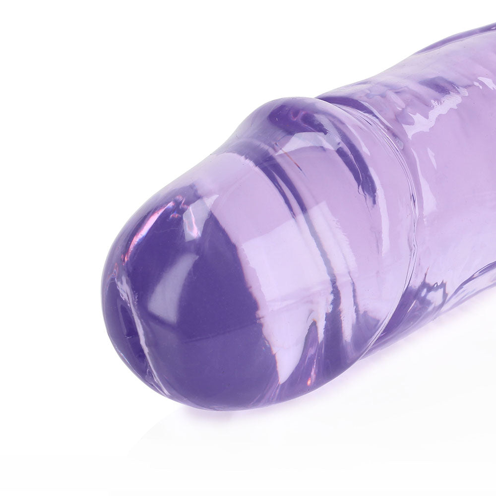 RealRock Crystal Clear Double Dong 13 in. Dual-Ended Dildo Purple