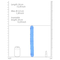 RealRock Crystal Clear Double Dong 13 in. Dual-Ended Dildo Blue