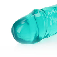 RealRock Crystal Clear Double Dong 13 in. Dual-Ended Dildo Turquoise