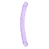 RealRock Crystal Clear Double Dong 18 in. Dual-Ended Dildo Purple