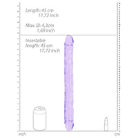 RealRock Crystal Clear Double Dong 18 in. Dual-Ended Dildo Purple