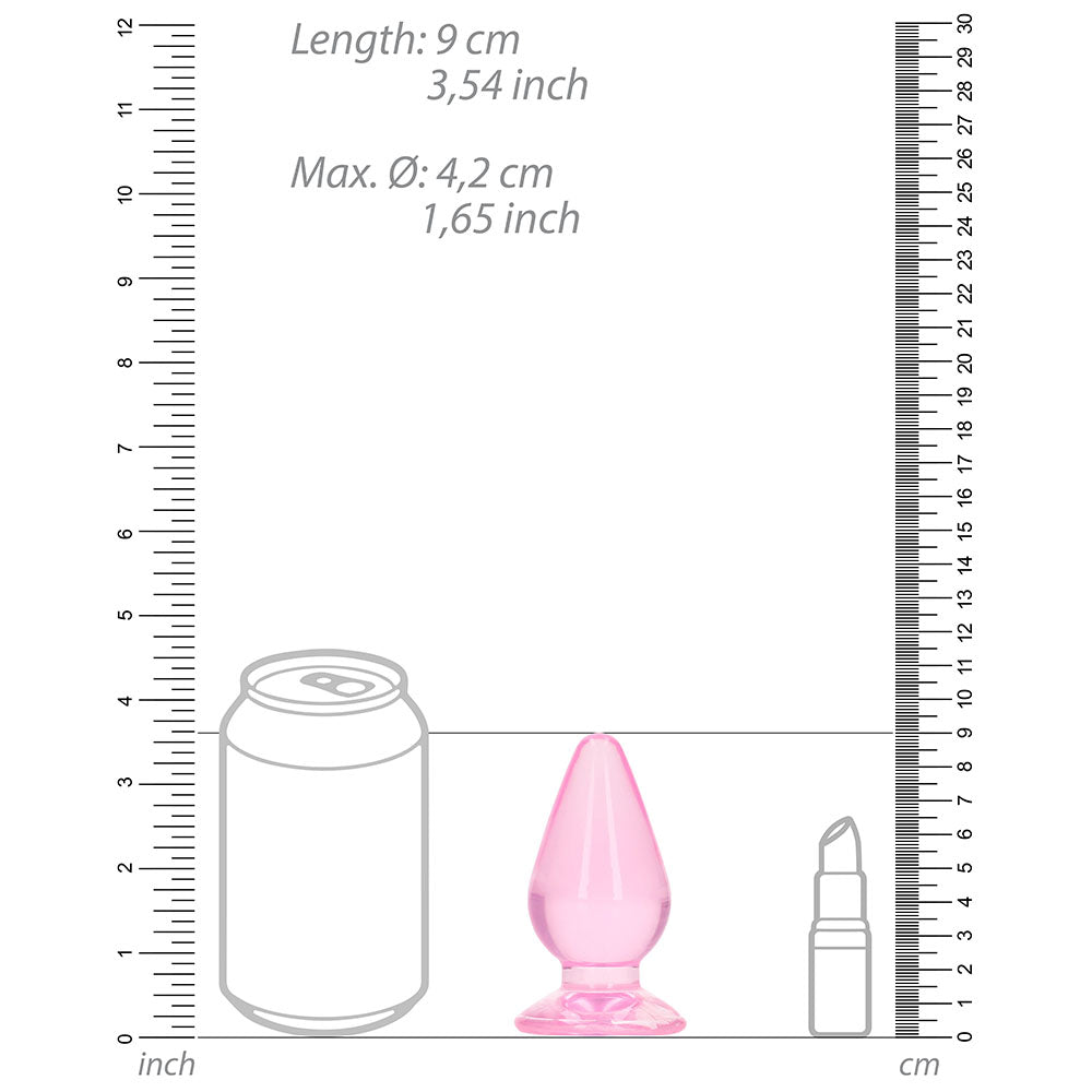 RealRock Crystal Clear 3.5 in. Anal Plug Pink