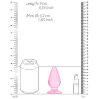 RealRock Crystal Clear 3.5 in. Anal Plug Pink