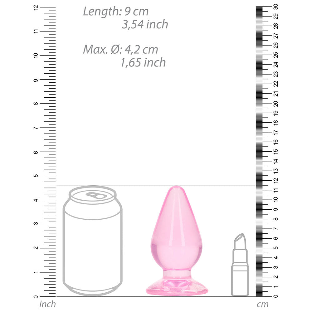 RealRock Crystal Clear 4.5 in. Anal Plug Pink