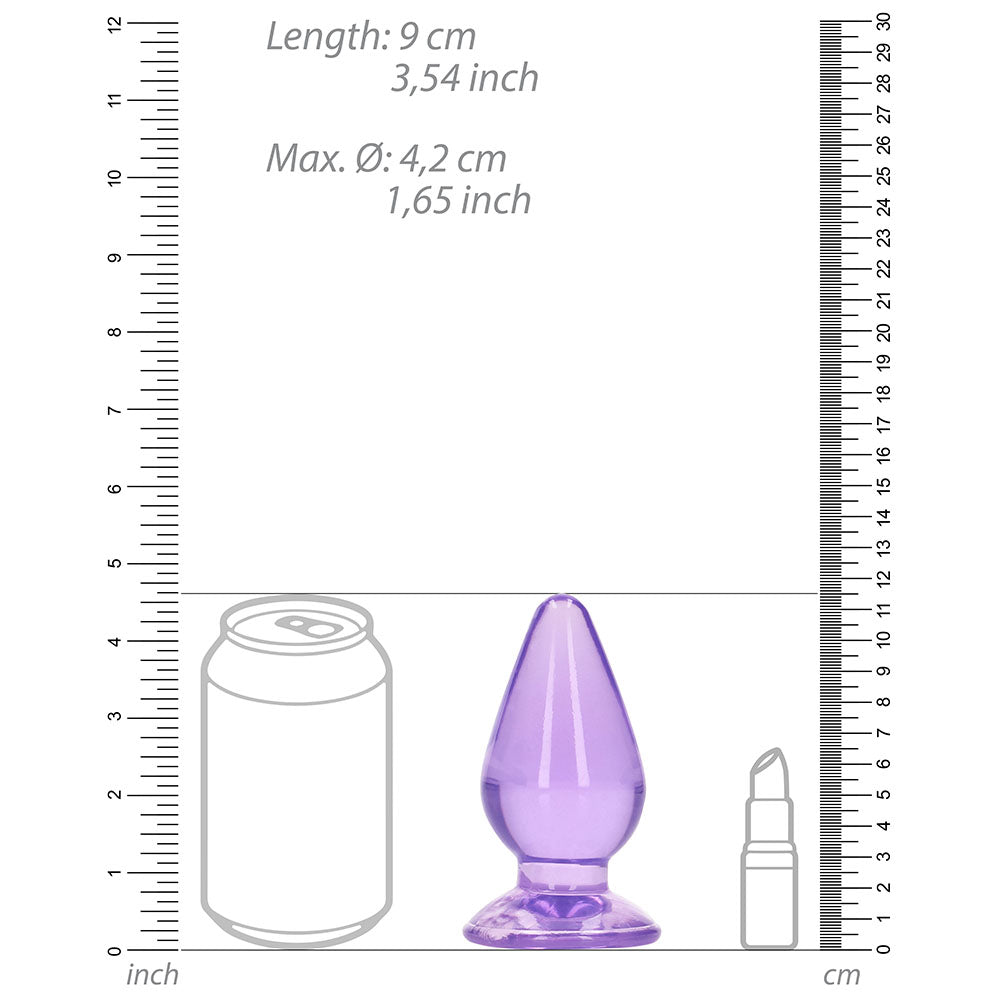 RealRock Crystal Clear 4.5 in. Anal Plug Purple