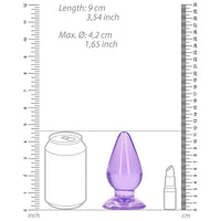 RealRock Crystal Clear 4.5 in. Anal Plug Purple