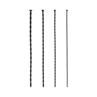 Ouch! Urethral Sounding Beginner Silicone Spiral Screw Plug Set Black 3 mm / 4 mm / 5 mm / 6 mm