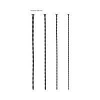 Ouch! Urethral Sounding Beginner Silicone Spiral Screw Plug Set Black 3 mm / 4 mm / 5 mm / 6 mm