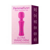 FemmeFunn Ultra Wand Mini Rechargeable Flexible Textured Silicone Vibrator Pink