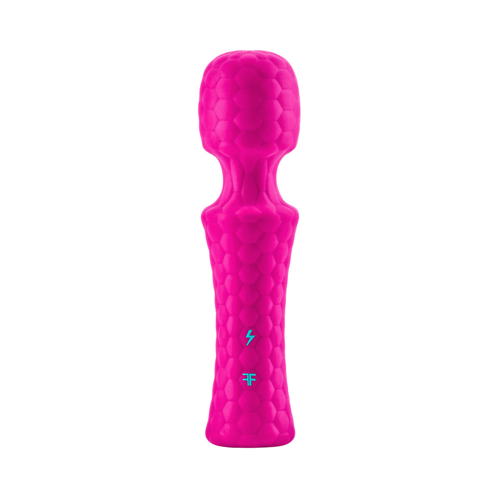 FemmeFunn Ultra Wand Mini Rechargeable Flexible Textured Silicone Vibrator Pink