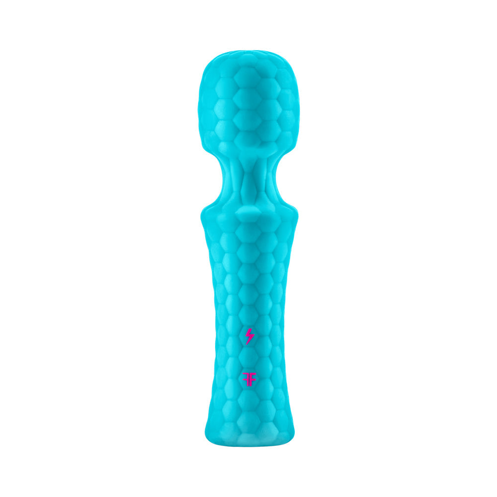 FemmeFunn Ultra Wand Mini Rechargeable Flexible Textured Silicone Vibrator Turquoise