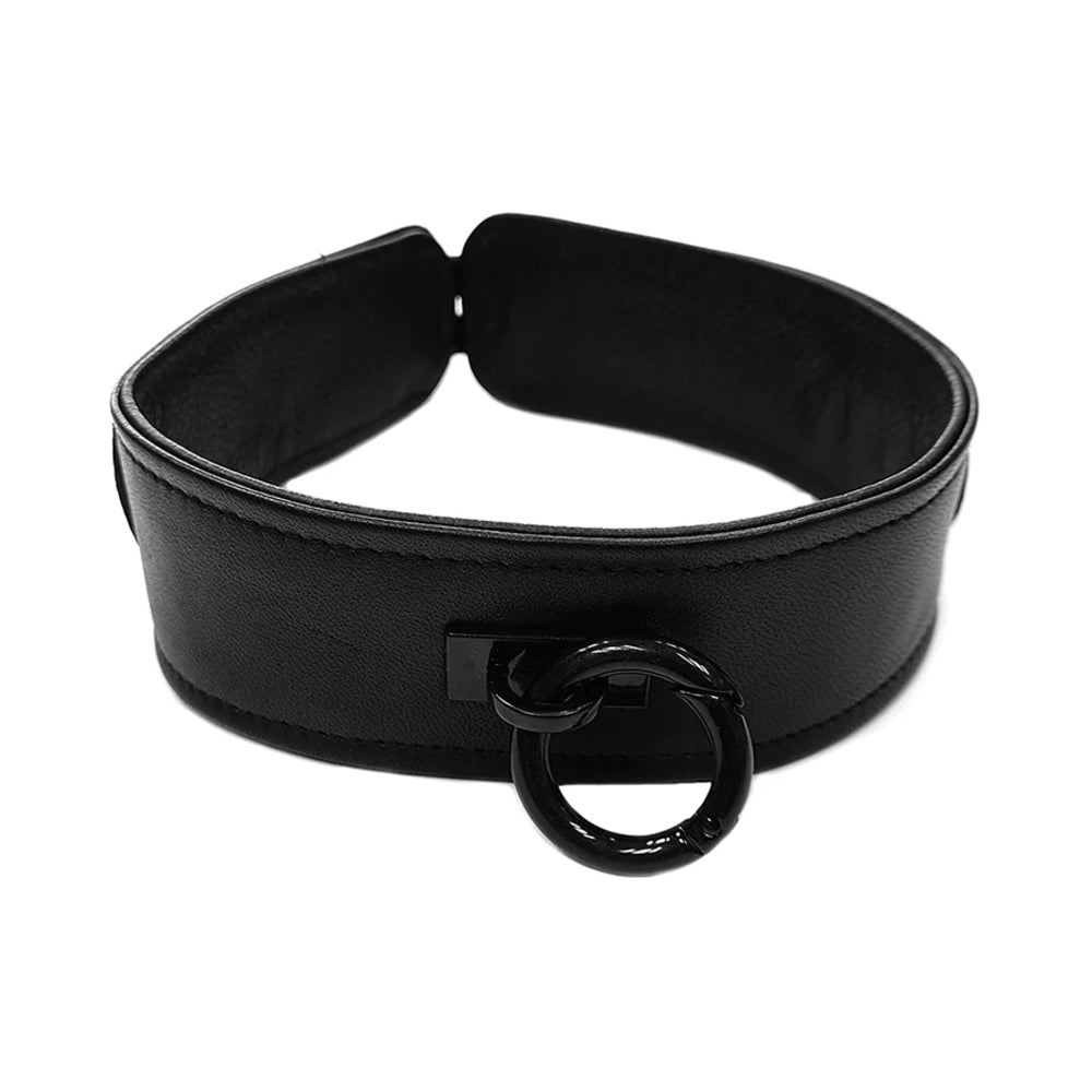 Rouge Leather Collar Black with Black Accessories