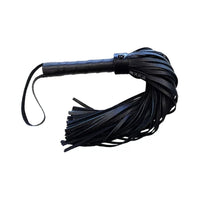 Rouge Long Leather Flogger Black with Black Accessories