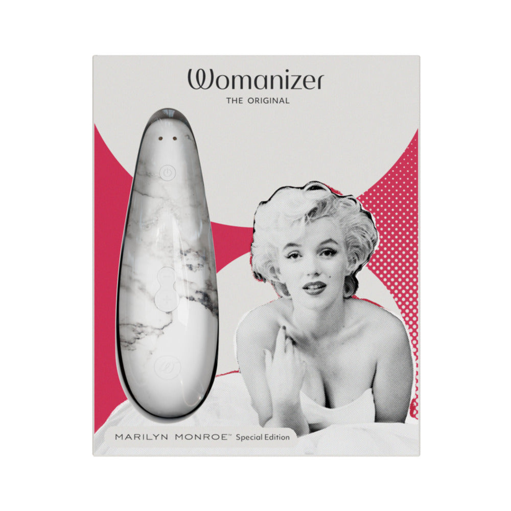 Womanizer x Marilyn Monroe Classic 2 Special Edition Rechargeable Silicone Pleasure Air Clitoral Stimulator White Marble