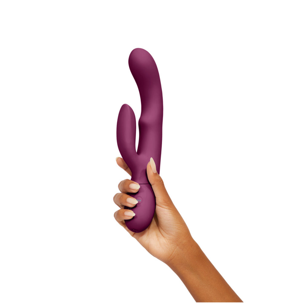 FemmeFunn Balai Rechargeable Silicone Swaying Motion Dual Stimulation Vibrator Dark Fuchsia