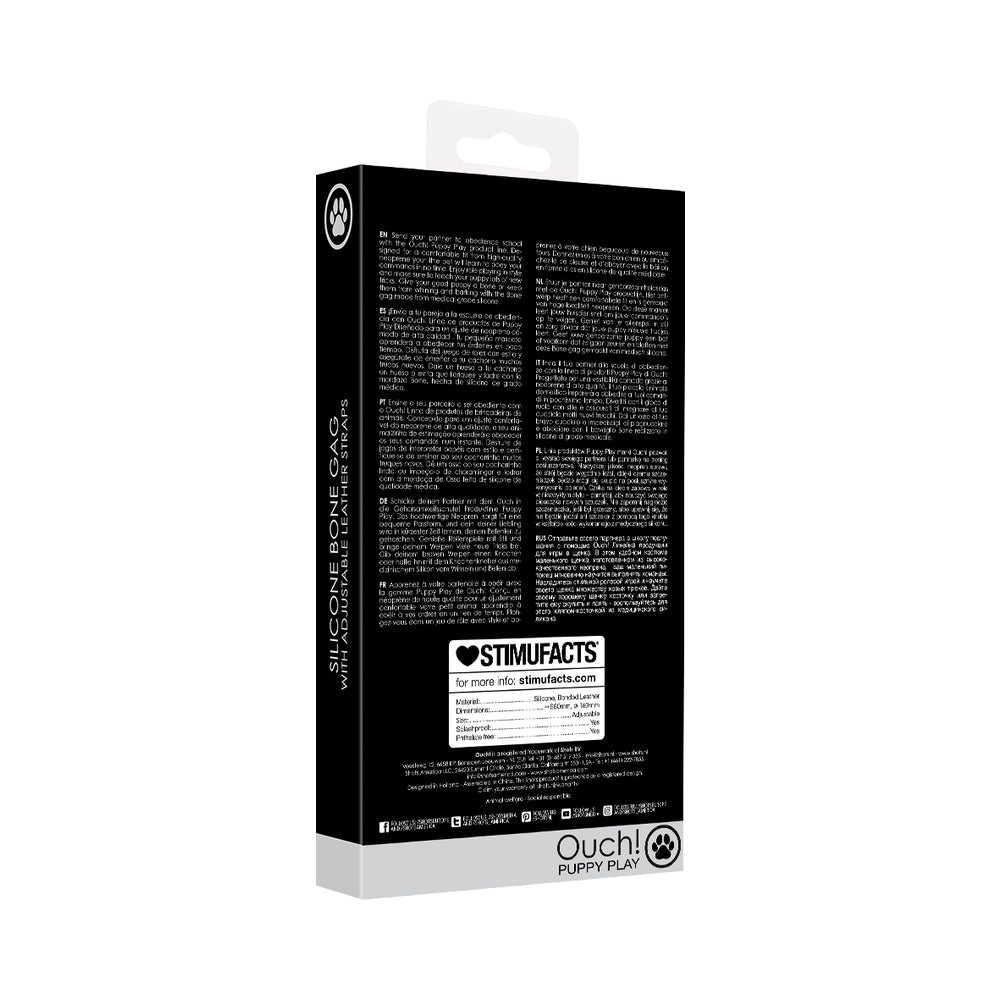 Ouch! Puppy Play Silicone Bone Gag Black