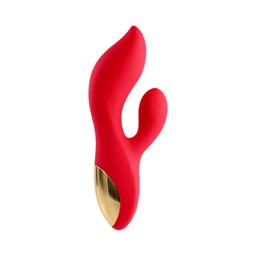 Adam & Eve Eve's Big & Curvy G Rechargeable Vibrating Silicone Dual Stimulator Red