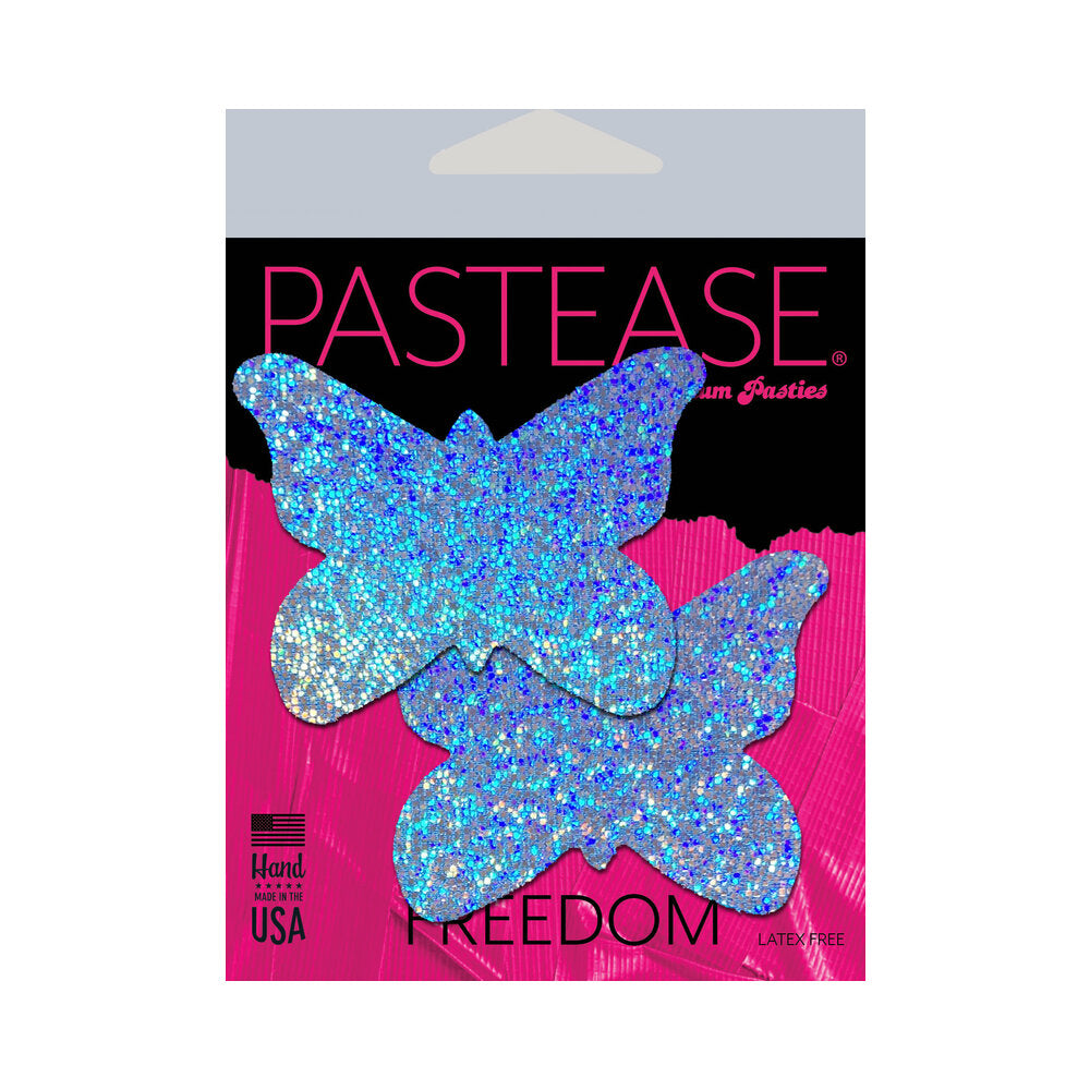 Pastease Butterfly: Baby Blue Glitter Butterflies Nipple Pasties