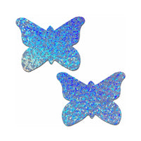 Pastease Butterfly: Baby Blue Glitter Butterflies Nipple Pasties