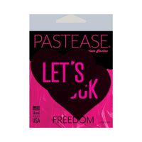 Pastease Let's Fuck Black Heart Nipple Pasties