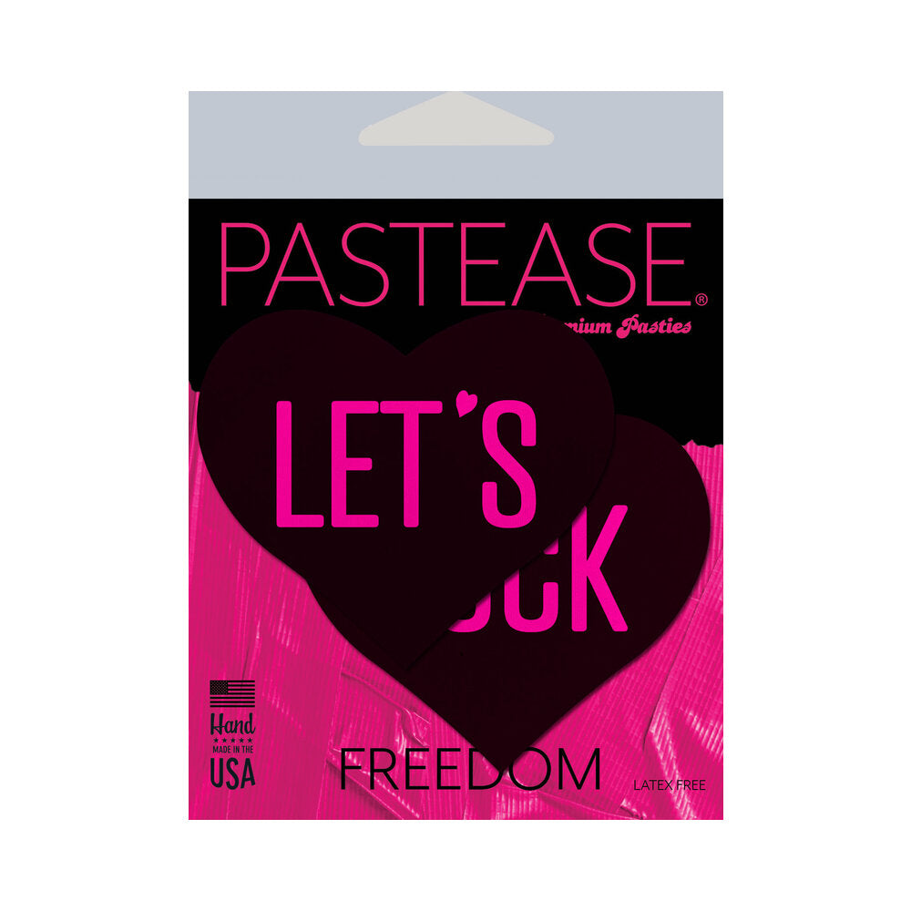 Pastease Let's Fuck Black Heart Nipple Pasties