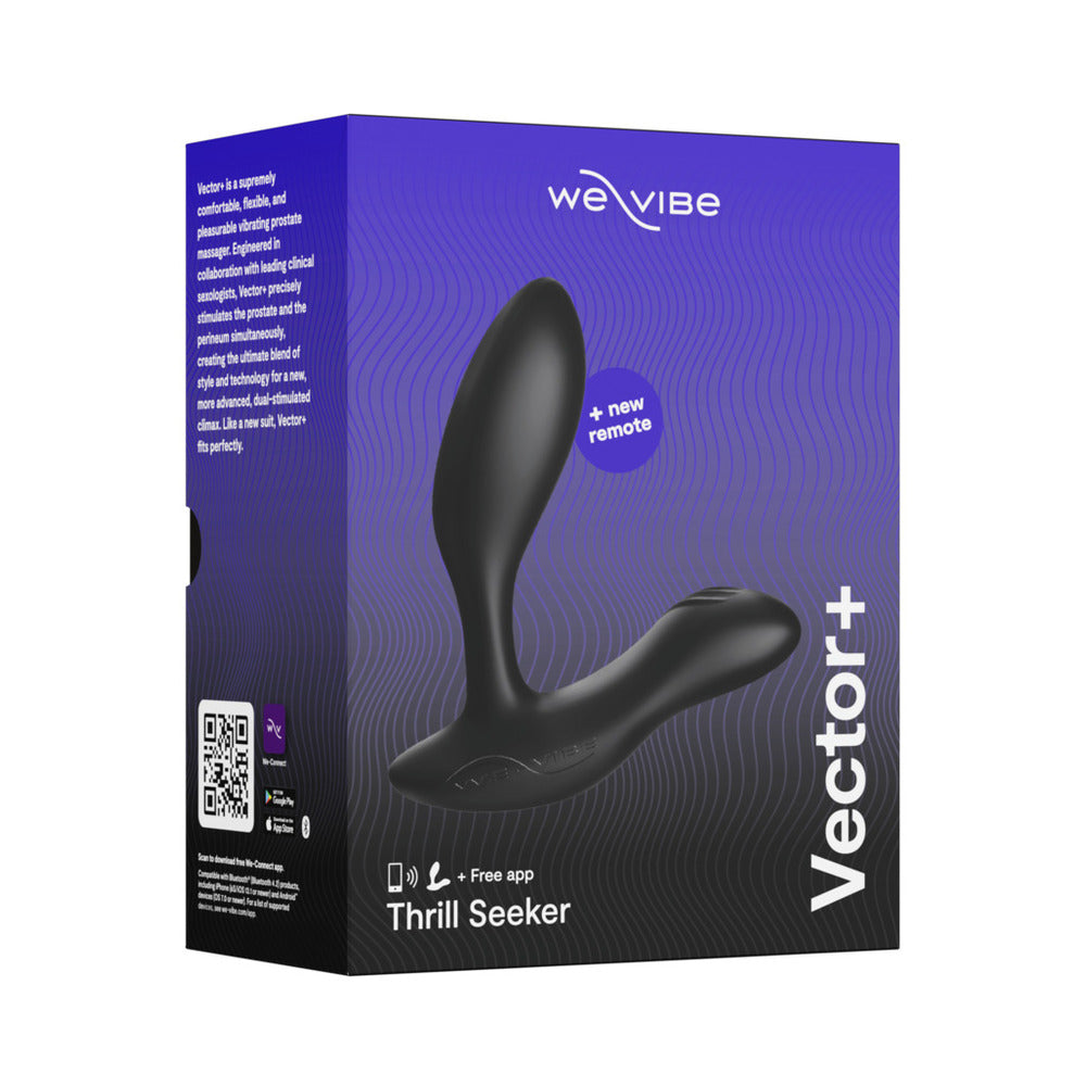 We-Vibe Vector+ Rechargeable Remote-Controlled Silicone Dual Stimulation Prostate Massager Charcoal Black