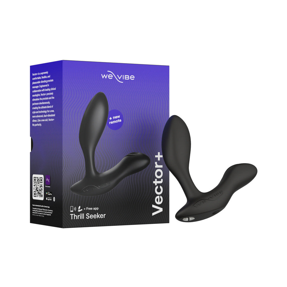 We-Vibe Vector+ Rechargeable Remote-Controlled Silicone Dual Stimulation Prostate Massager Charcoal Black