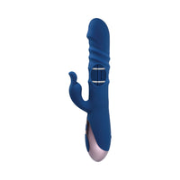 Evolved The Ringer Rechargeable Thrusting Silicone Rabbit Vibrator Blue