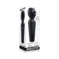 Evolved Rainbow Sucker Light-Up Rechargeable Dual-Function Silicone Suction Wand Vibrator Black