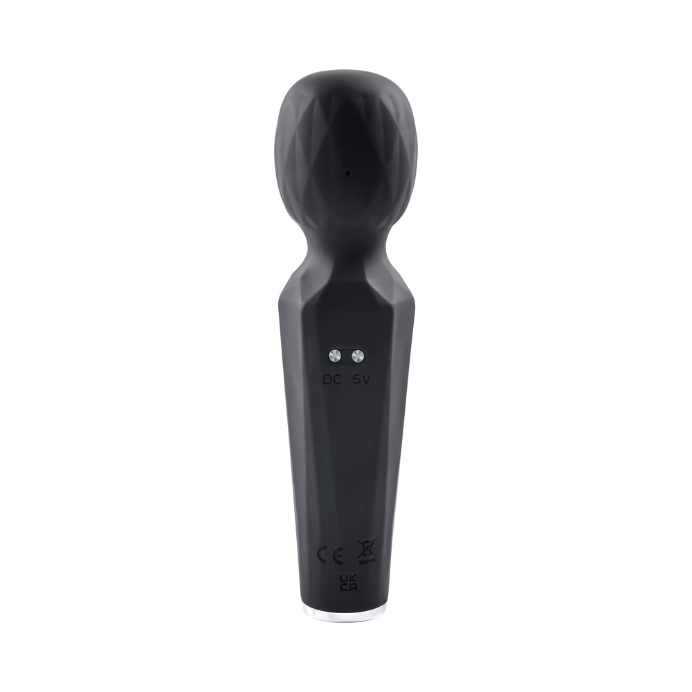 Evolved Rainbow Sucker Light-Up Rechargeable Dual-Function Silicone Suction Wand Vibrator Black