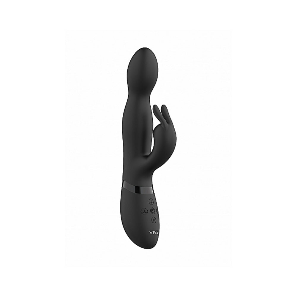 VIVE NIVA Rechargeable 360∞ Rotating Silicone Rabbit Vibrator Black