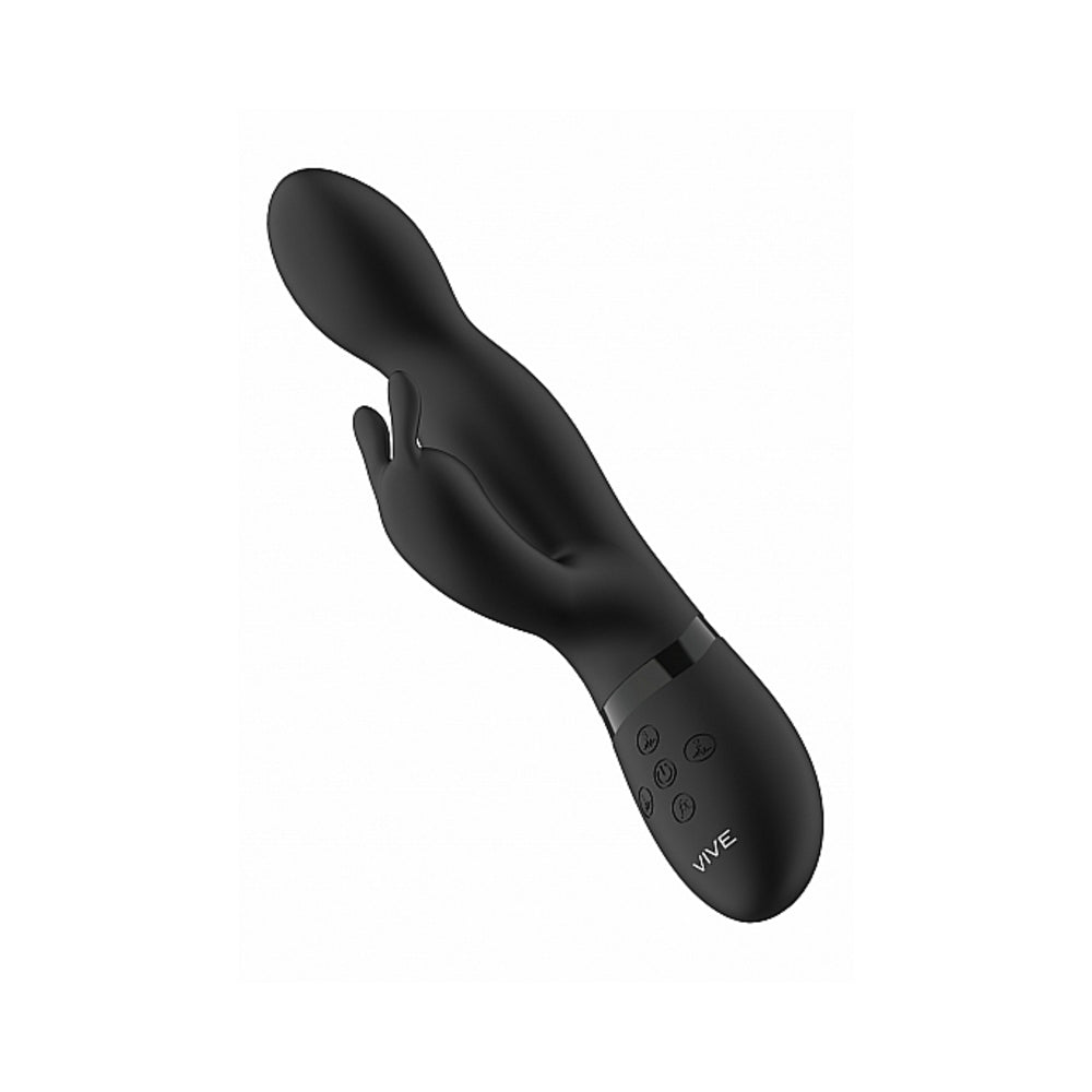 VIVE NIVA Rechargeable 360∞ Rotating Silicone Rabbit Vibrator Black