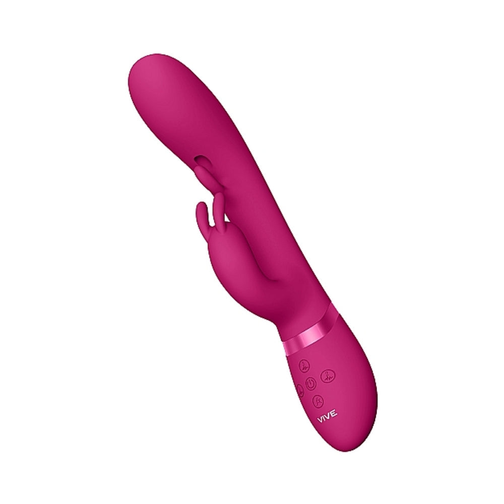 VIVE TAMA Rechargeable Wave Silicone Rabbit Vibrator Pink