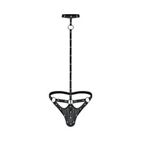 Male Power Fetish Tormentor Choker G-String Body Harness Black L/XL