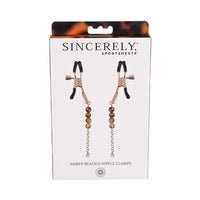 Sincerely, Sportsheets Amber Adjustable Beaded Nipple Clamps Tortoiseshell