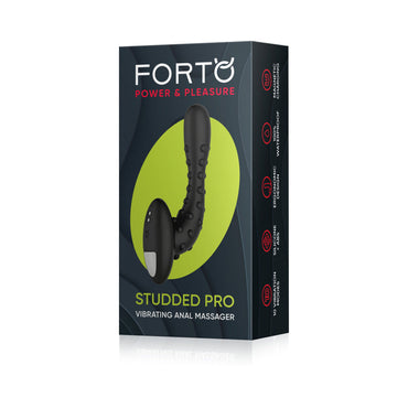Forto Studded Pro Rechargeable Silicone Vibrating Anal Massager Black